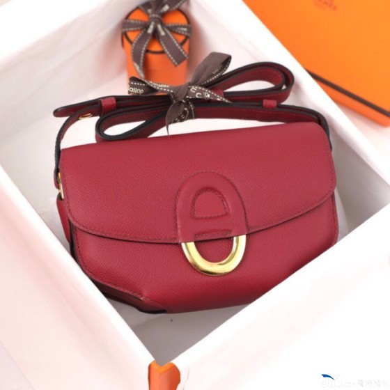 Fully hand-sewn wax thread half-pig nose female bag flight attendant bag, 18cm original epsom cowhide multi-color bag
